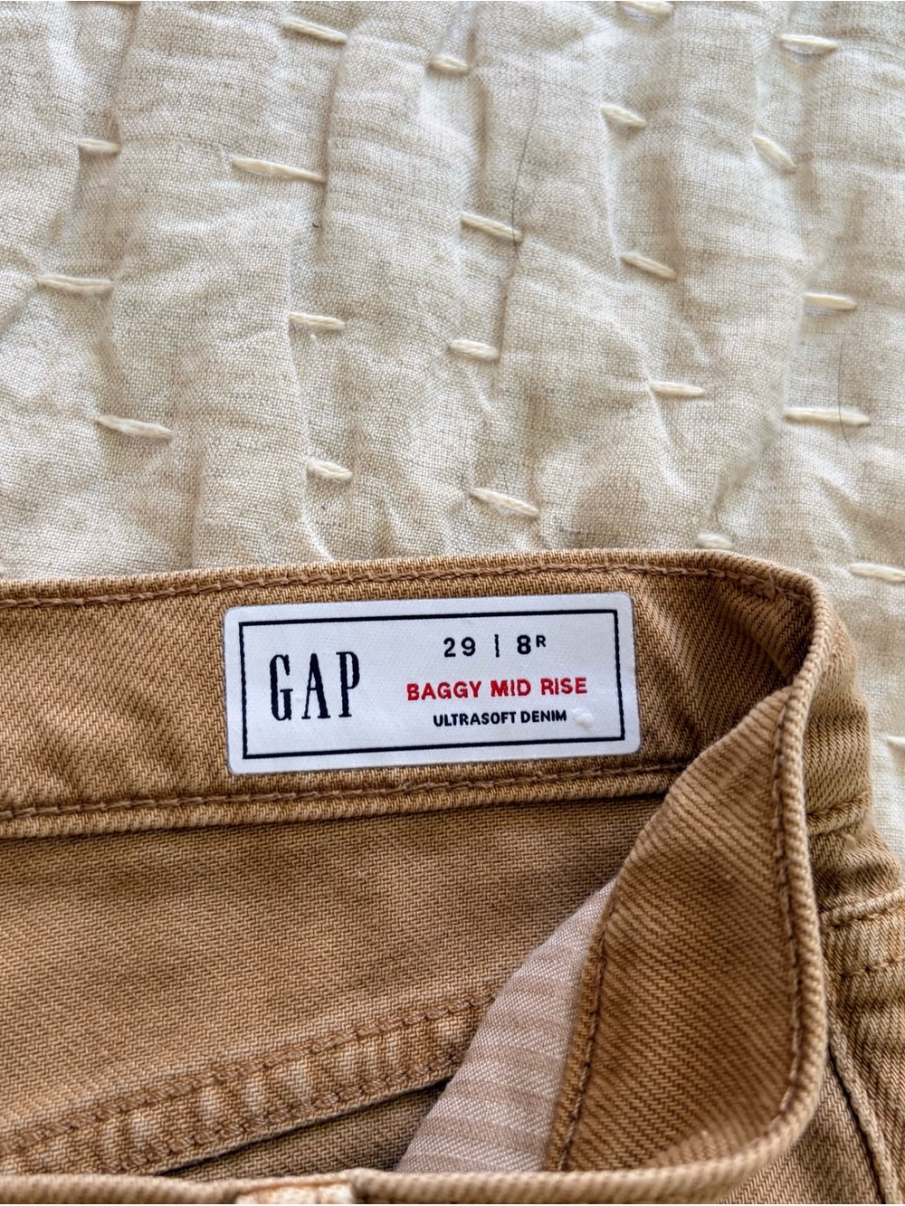 GAP Baggy Mid Rise Pants in Camel - Picture 4 of 5